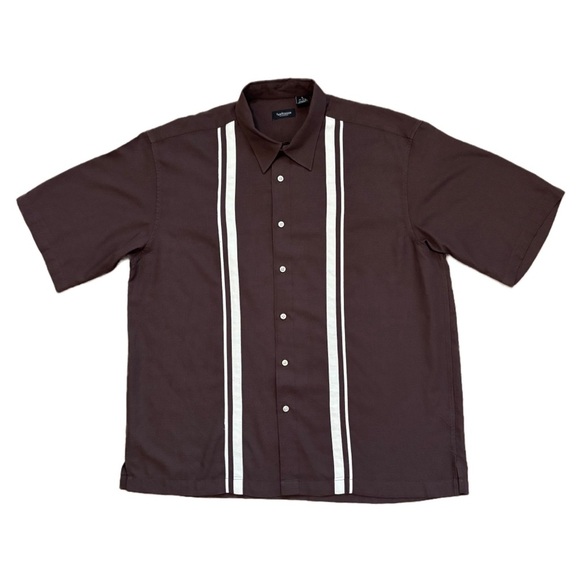 Van Heusen Brown Short Sleeve Guayabera Shirt Men’s XL - Picture 1 of 7